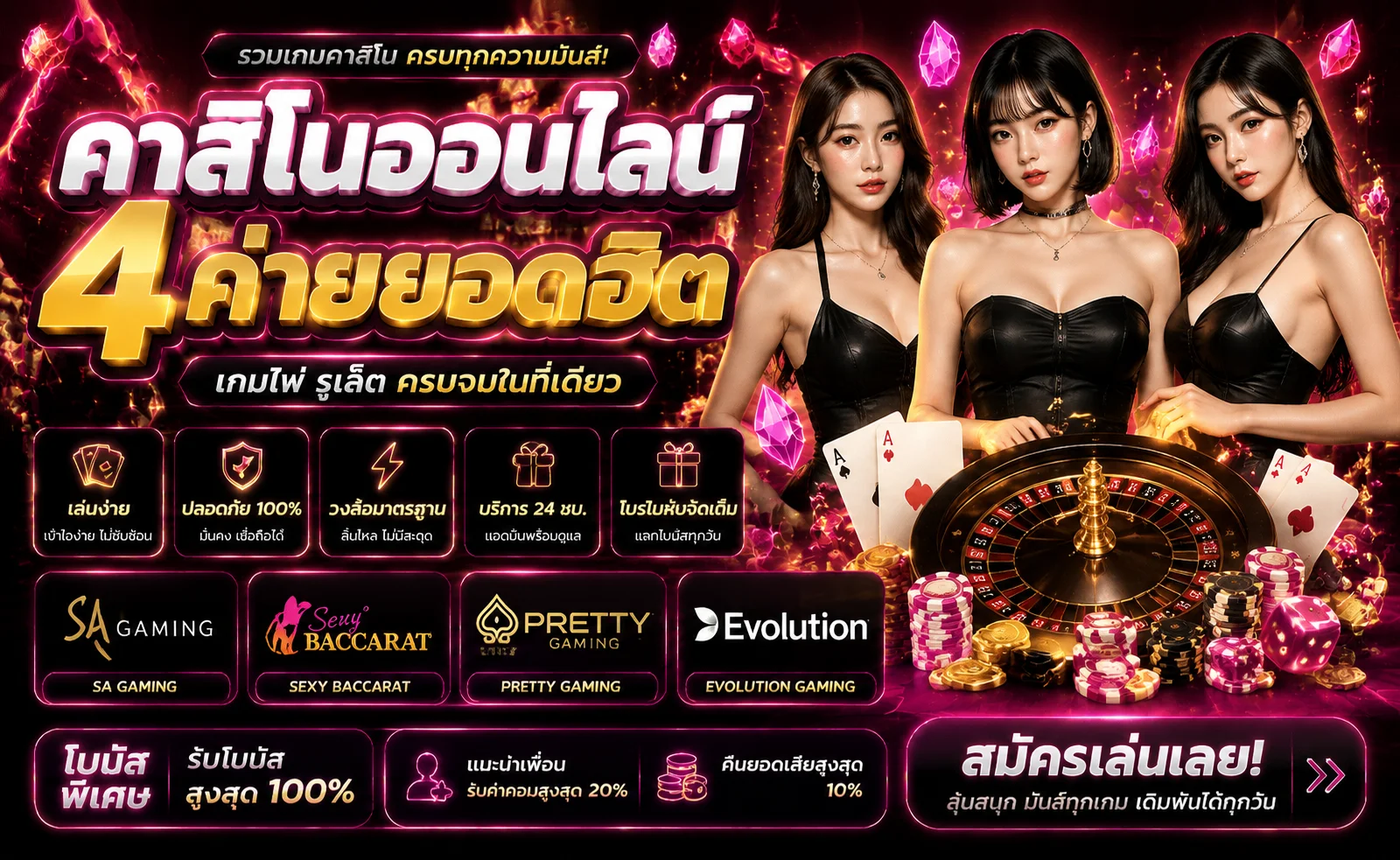 โต๊ะบาคาร่าถ่ายทอดสดในคาสิโน MST88 พร้อมดีลเลอร์และไพ่ในเกม